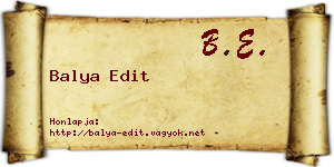 Balya Edit névjegykártya